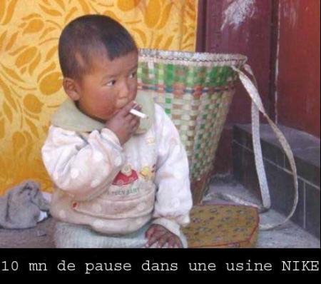 10 mn de pause dans un usine nike